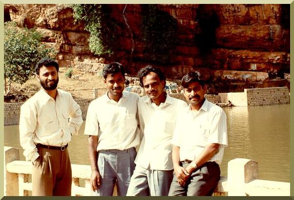 Messieurs Shetty, Venkatesh, Srinivas, and Mishra, from the National Institute of Hydrology, Hard Rock Regional Centre, Belgaum, Karnataka, India, during visit of January 1992. 