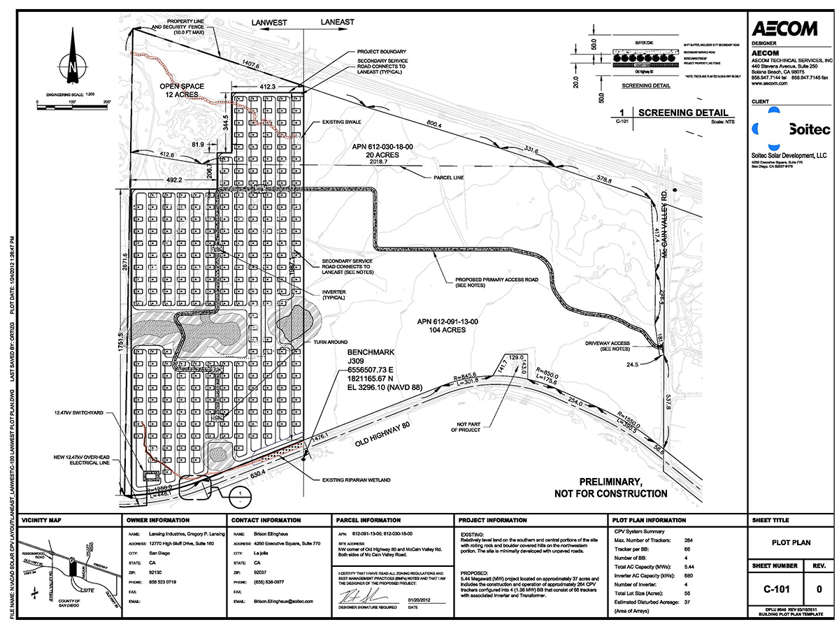 Plot plan of LanWest Solar Farm