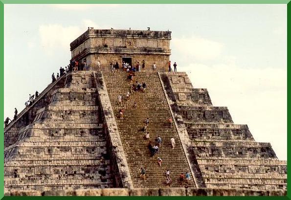 Main pyramid at Chichen Itza, Yucatan, Mexico